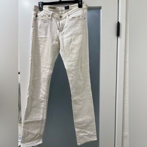 Ag Adriano Goldschmied Women's Straight Leg Jeans in Cream